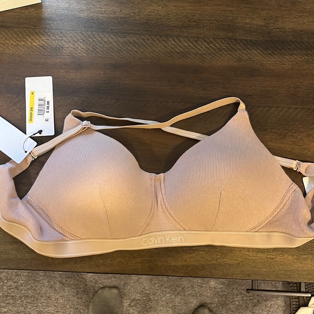 New with tags nude Calvin Klein Medium racer back bra